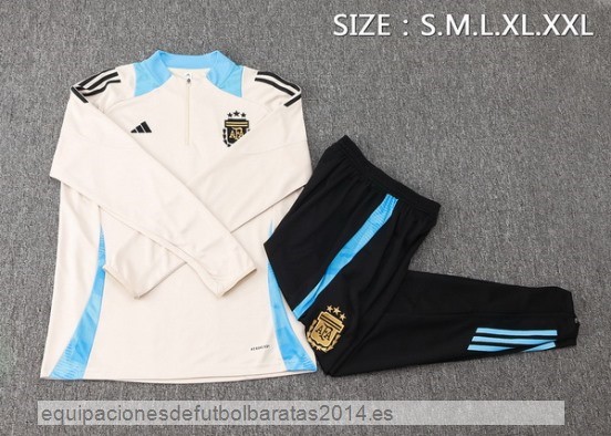 Nuevo Conjunto Completo Sudadera Entrenamiento Argentina 2024 Amarillo Azul Baratas